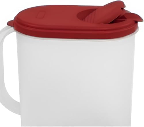 2-Pack Water Pitcher with Lid & Pivot Top Spout 1 Gallon Pitcher - Red in Red, alternate view 6