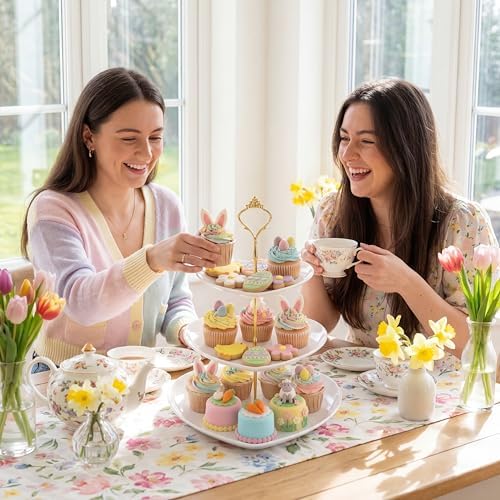 2 Pack Wedding 3 Tier Cupcake Stand Heart Shaped 3 Tiered Serving Trays for Party Plastic Tray Dessert Cupcake, alternate