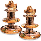2 Pack Western Cowboy Cupcake Stand Western Party Decorations in Brown
