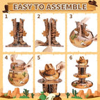 2 Pack Western Cowboy Cupcake Stand Western Party Decorations in Brown, alternate view 5