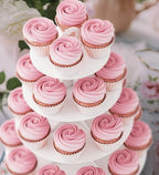2 Pack White 4 Tier Cupcake Stand Tower, Cardboard Holder for Parties (White) in White, alternate view 2