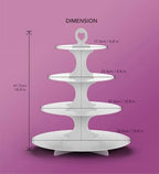 2 Pack White 4 Tier Cupcake Stand Tower, Cardboard Holder for Parties (White) in White, alternate view 3