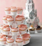 2 Pack White 4 Tier Cupcake Stand Tower, Cardboard Holder for Parties (White) in White, alternate view 4