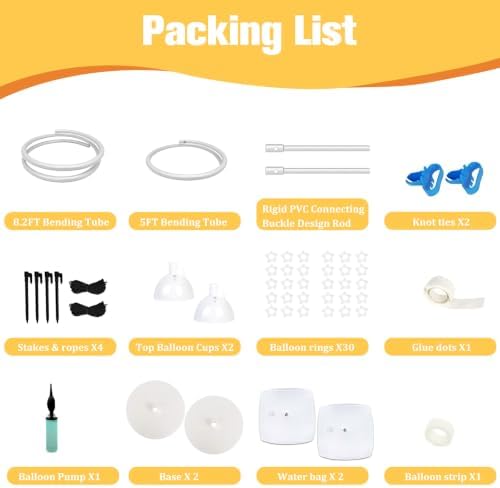 2-Pack White Balloon Arch Kit 8.2FT&5FT Bending Balloon Arch Frame in Whtie-a, alternate view 3