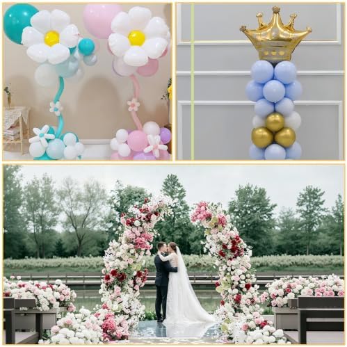 2-Pack White Balloon Arch Kit 8.2FT&5FT Bending Balloon Arch Frame in Whtie-a, alternate view 7