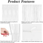 2 Pack White Foil Curtain Streamer Decorations, alternate view 4
