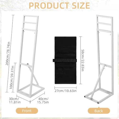 2 Pack White Metal Wedding Backdrop Stand, Adjustable Metal Arch Backdrop Stand with Foldable Base & Weight Bag, alternate