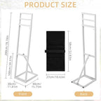 2 Pack White Metal Wedding Backdrop Stand, Adjustable Metal Arch Backdrop Stand with Foldable Base & Weight Bag, alternate