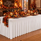 2 Pack White Spandex Table Covers 6 Foot Fitted Stretchy in White, alternate view 3