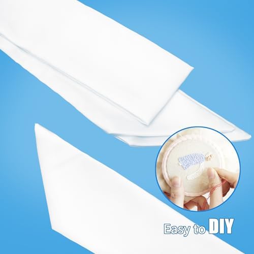 2 Pack White Wreath Sash for Front Door - 3.3" W x 52.8" L White Plain Wreath Accessories for Easter Weddings, alternate view