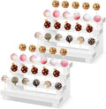 2 Pack Wood Cake Pop Stand, 4 Tier Rustic White Lollipop Holder Stand, 44 Holes Cake Candy Dessert Table Display