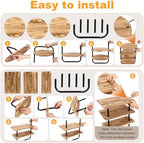 2 Pack Wooden Cupcake Stand 3 Tier Large Set, Classic in black, brown, alternate view 7