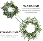2 Pack Wreaths for Front Door 20'' Christmas Eucalyptus Wreath, Spring Summer Door Green Wreath for Home Porch, alternate