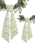 2 Pack Yellow Lemon Wreath Sashes for Front Door, Matching Italian Summer Lemon Grove Ribbon Pair, 55 Inch