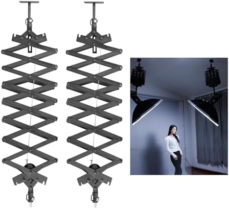 2 Packs 2M/78.7inch Drop Pantograph for Studio Ceiling Rail System