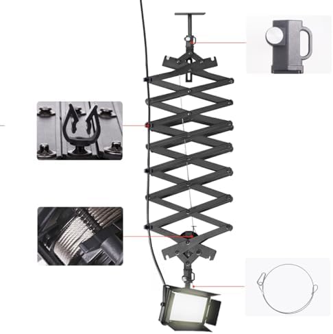2 Packs 2M/78.7inch Drop Pantograph for Studio Ceiling Rail System, alternate view 2