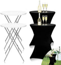2 Packs 32in Bar Height Folding Cocktail Tables with Covers