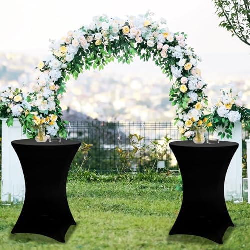 2 Packs 32in Bar Height Folding Cocktail Tables with Covers, alternate view 2