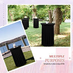 2 Packs Black Round Cocktail Table Skirt 24"x 43", alternate view 6