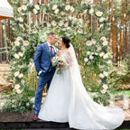 2 Packs Eucalyptus Garland with Flowers, 6.56ft Artificial Flower Greenery Garlands Natural Looking, Floral, alternate view 2