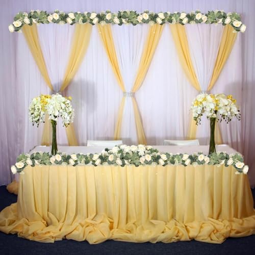 2 Packs Eucalyptus Garland with Flowers, 6.56ft Artificial Flower Greenery Garlands Natural Looking, Floral, alternate view 5