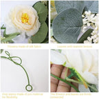 2 Packs Eucalyptus Garland with Flowers, 6.56ft Artificial Flower Greenery Garlands Natural Looking, Floral, alternate view 6