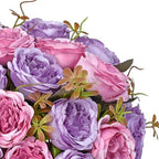 2 Packs Peonies Artificial Flowers, Dark Purple Silk Artificial Peonies in Dark Pinkish-purple, alternate view 6