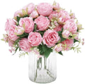 2 Packs Peonies Artificial Flowers, Light Pink Silk Artificial Peonies in Light Pink
