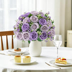 2 Packs Peonies Artificial Flowers, Mixed Purple Silk Artificial Peonies in Mixed Purple, alternate view 7