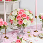 2 Packs Peonies Artificial Flowers Mixed White Pink Silk Artificial Peonies in Mixed White Pink, alternate view 2