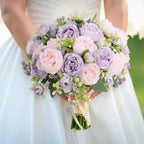 2 Packs Peonies Artificial Flowers, Pinkish-Purple Silk Artificial Peonies in Pinkish-purple, alternate view 5