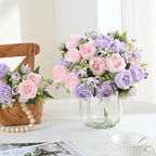 2 Packs Peonies Artificial Flowers, Pinkish-Purple Silk Artificial Peonies in Pinkish-purple, alternate view 6