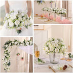 2 Packs Peonies Artificial Flowers Vintage Faux Peony Bouquet Fake Flower for Vase Silk Floral Arrangements for, alternate