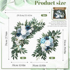 2 Packs Wedding Arch Flowers, 28”/20” Blue Artificial Flower Swag for Wedding Welcome Signs Ceremony, Reception, alternate