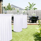 2 Packs White Round Cocktail Table Skirt 24"x 43", alternate view 2
