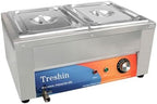 2 Pan Commercial Food Warmer 21 Qt Electrical Bain Marie Buffet in Silver