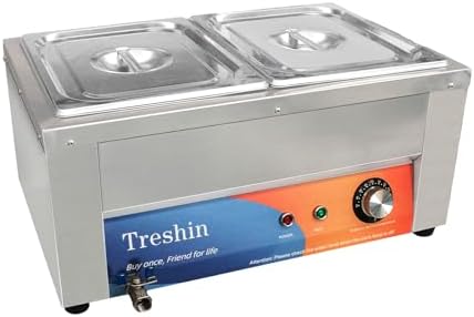 2 Pan Commercial Food Warmer 21 Qt Electrical Bain Marie Buffet in Silver
