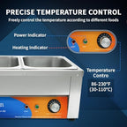 2 Pan Commercial Food Warmer 21 Qt Electrical Bain Marie Buffet in Silver, alternate view 6