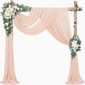 2 Panels 20Ft Length x 28" Width Light Peach Wedding Arch Draping Fabric Arch Drapes Chiffon Fabric Sheer