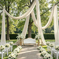 2 Panels 5ft(W) x 20ft(L) Ivory Ceiling Drapes for Wedding Parties