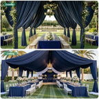 2 Panels 5ft(W) x 20ft(L) Navy Blue Ceiling Drapes for Wedding Parties, alternate view 5