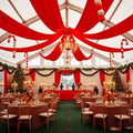 2 Panels 5ft(W) x 20ft(L) Red Ceiling Drapes for Christmas Parties