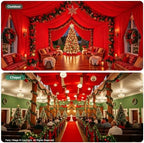 2 Panels 5ft(W) x 20ft(L) Red Ceiling Drapes for Christmas Parties, alternate view 6