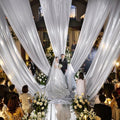 2 Panels 5ft(W) x 20ft(L) Silver Backdrop Curtain for Wedding Parties