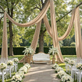 2 Panels 5ft(W) x 20ft(L) Soft Tan Ceiling Drapes for Wedding Parties