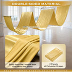 2 Panels 5ftx30ft Gold Ceiling Curtain for Wedding Parties, alternate view 6