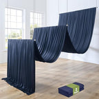 2 Panels 5ftx30ft Navy Blue Ceiling Drapes for Wedding Parties