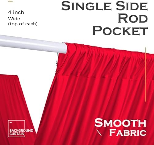 2 Panels 5ftx30ft Red Ceiling Drapes for Christmas Parties, alternate view 5