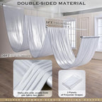 2 Panels 5ftx30ft Silver Ceiling Curtain for Wedding Parties, alternate view 2