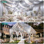 2 Panels 5ftx30ft Silver Ceiling Curtain for Wedding Parties, alternate view 5